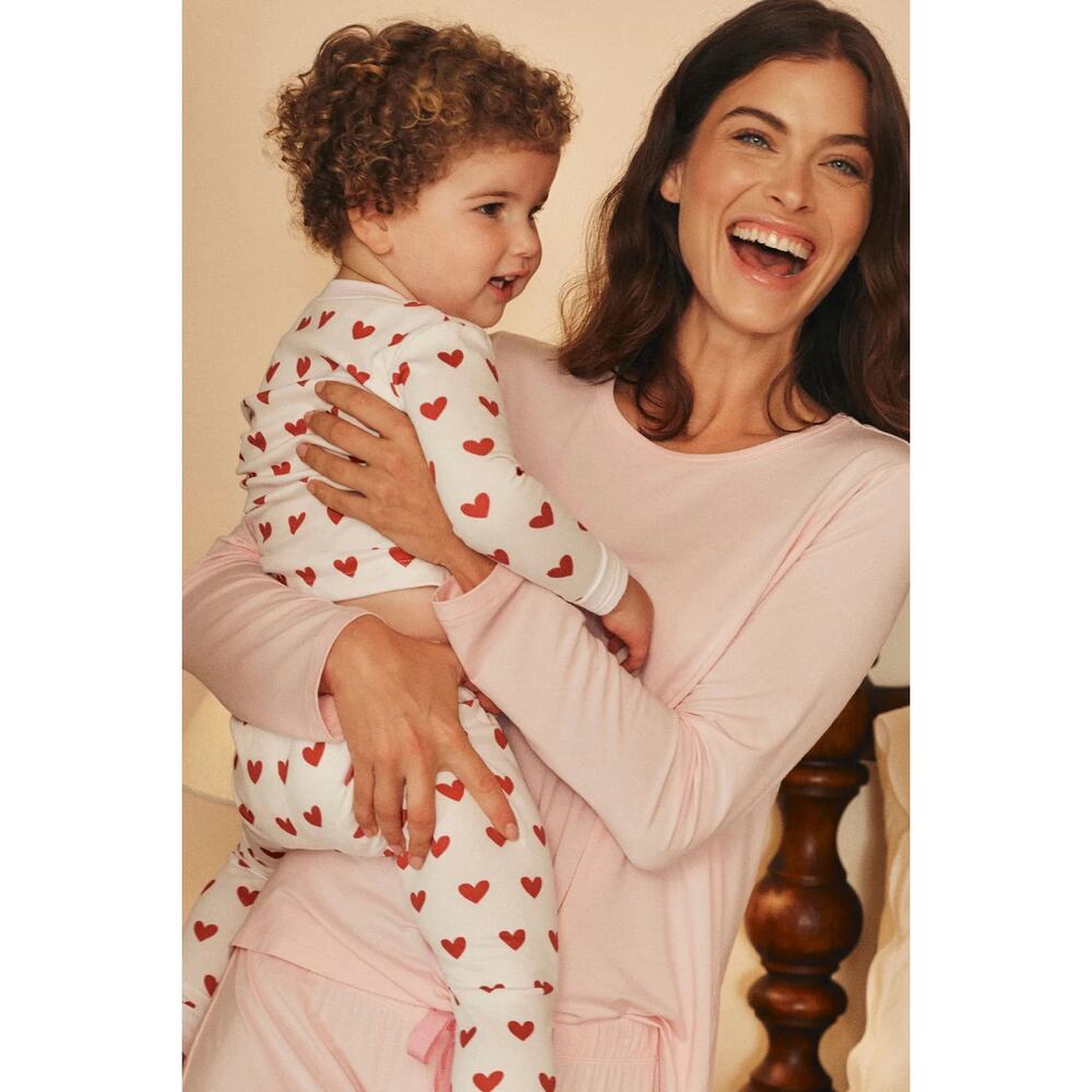 LAKE Pajamas Toddler Pajama Set Red Heart 2T